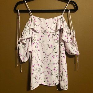 CeCe Pink Floral Off the Shoulder Top